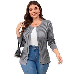 Кардиган на пуговицах для женщин plus size Seoria, Grey