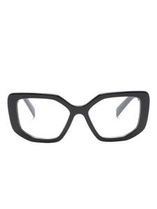 Prada Eyewear очки в геометричной оправе с логотипом, черный