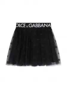 Юбка из тюля с логотипом Dolce & Gabbana Kids, синий