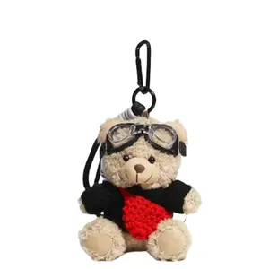 Очаровательный милый плюшевый кулон в виде медвежонка, высота 10см Whoops, красный/черный