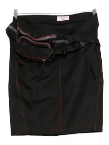 Юбка с отделкой контрастной строчкой и поясной сумкой Martine Rose, черный