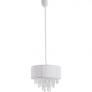 Подвесной светильник näve Kristallo E27 1 шт., включительно с подвесом: белый - 80 см, материал: металл/пластик/текстиль, белый Näve, белый/прозрачный