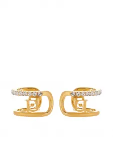 Серьги-каффы с логотипом Elisabetta Franchi, золотой