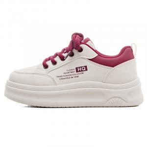 HUANQIU Нескользящие легкие кроссовки для скейтбординга, увеличивающие рост, женские, бежево-бордовые