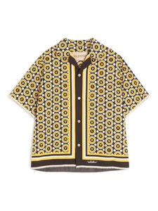 РУБАШКА БОУЛИНГ ИЗ ХЛОПКОВОГО ПОПЛИН С ПРИНТОМ BULLES ROYALES Valentino Garavani, желтый