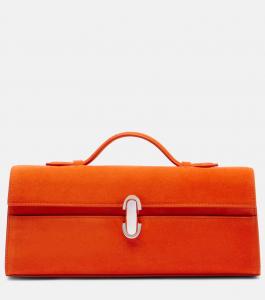 Сумка-тоут из замши Slim Symmetry Savette, Tangerine