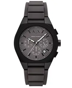 Мужские кварцевые часы-хронограф с синхронизацией, серые, силиконовые, 42 мм A|X Armani Exchange, gray