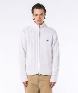 Вязаный кардиган с высоким воротником и застежкой-молнией / Вязаный кардиган с двойной молнией