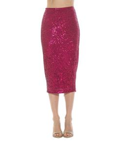 Женская юбка-карандаш миди Ana с пайетками и застежкой-молнией сзади Alexia Admor, Hot pink