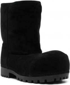 Женские зимние сапоги на платформе, замшевые с мехом, хиппи, средней высоты, классические, удобные, высокие, массивные, модные Kapxumo, Short Black