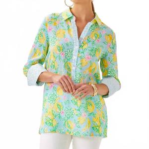 Туника Riverlyn Pieced Print Tunic In Bluette Make Lemonade Lilly Pulitzer