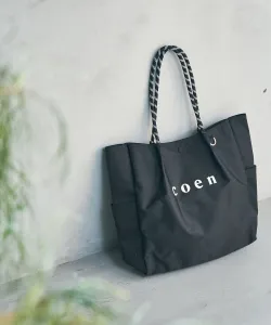 Сумка-шоппер Coen Logo из полиэстеровой ткани (большой размер), цвет Black