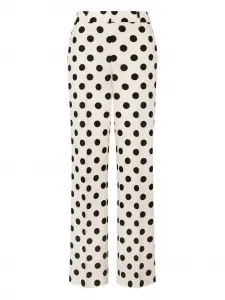 Шерстяные брюки в горох Moschino, белый