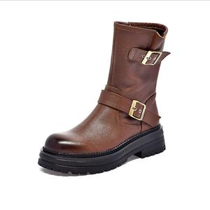 Devanro Женские коричневые ботильоны на каблуке 4,5 см, цвет Brown