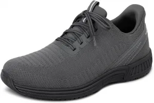 Мужские ортопедические кроссовки Orthofeet Yari с вязаным верхом и без шнурков, серый