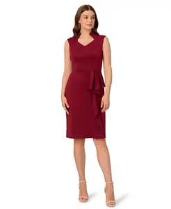 Женское платье-футляр с оборками и лифом Scuba Adrianna Papell, красный