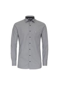 Мужская деловая рубашка с принтом, комфортная посадка CASAMODA, оливковый