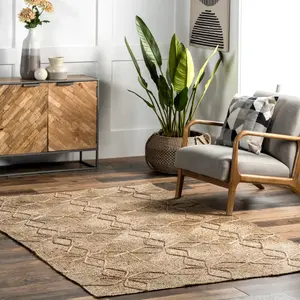 Ковер Brigetta Geometric Floral Jute Area Rug nuLOOM, 152x244 см, бежевый