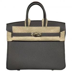 Сумка Birkin из телячьей кожи Togo для женщин 0L Grismeyer Дождевое облако серого цвета HERMES, W Stamp