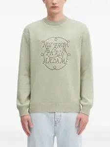 Свитер с логотипом La Maille Slogan Tresses Drôle De Monsieur, зеленый