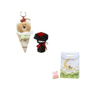 Очаровательный зверек в виде мороженого, кролик панда котенок, плюшевый кулон брелок для ключей в форме мороженого, высота 13см Jinnew