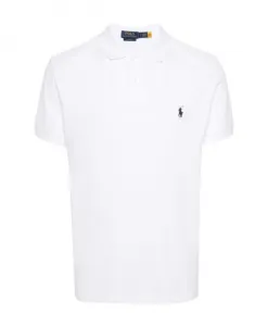 Белая хлопковая рубашка поло с изображением пони. Polo Ralph Lauren, белый