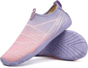 Водные туфли, водные носки-без носка с легким надеванием, быстро сохнущая дышащая сетчатая ткань Suxiaur, розовый