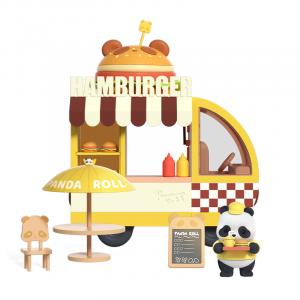 Panda Roll Chubby Baby Panda Limited Edition Shop Street Collection, Burger Car Blister Packs 14.5cm 52TOYS