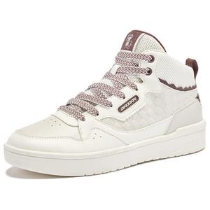 QIAODAN Нескользящие износостойкие высокие кроссовки для скейтбординга женские, белые, розовые