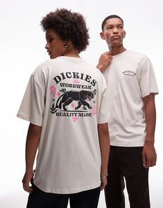 Футболка Dickies Lucasville с принтом животных на спине, бежевого цвета — эксклюзивно для Asos