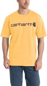 Мужская футболка Carhartt с коротким рукавом и большим фирменным логотипом, Vivid Yellow Heather