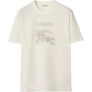 Футболка с вышитым логотипом Burberry, белый