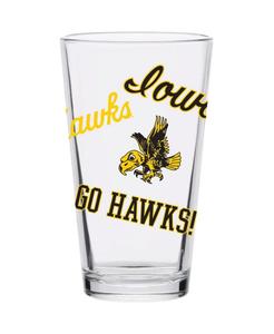 Винтажный пивной бокал Iowa Hawkeyes объемом 16 унций (473 мл) Indigo Falls, прозрачный