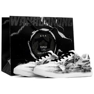 LINING Acer Truncatum износостойкие и легкие низкие кроссовки для скейтбординга мужские black white