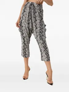 Укороченные брюки с принтом под змеиную кожу One Teaspoon, серый