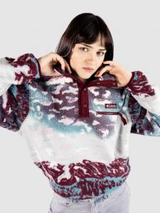 Флисовый пуловер Columbia Helvetia II Printed Cropped Half Snap Half-Zip Fleece Pullover, rich wine sisters/rch wn