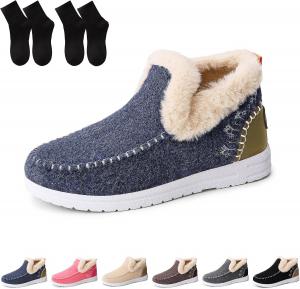 Женские зимние сапоги для снега, с пушистой подкладкой, зимние домашние тапочки, теплые с искусственным меховым воротником для холодной погоды Generic, Blue