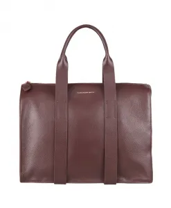 Большая сумка Jane с плечевым ремнем из бордовой тисненой кожи. Alexander Smith, красный