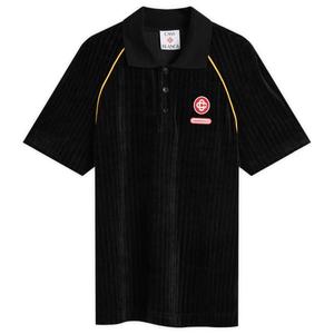 Поло реглан из рубчатого велюра Casablanca, черный