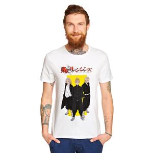 Tokyo Revengers - Желтая футболка с квадратным логотипом, белая