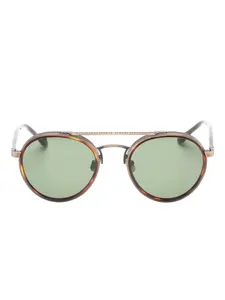 Солнцезащитные очки с геометрической оправой Matsuda, коричневый