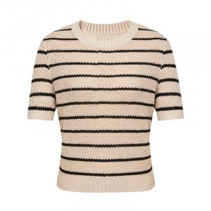 Свитер-полосатый Deep Breath с короткими рукавами, белый