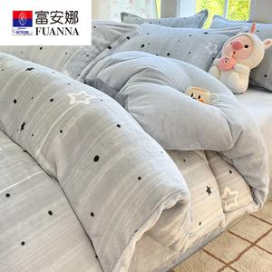 Fuanna Пододеяльник 200х230 см, молочный вельвет, двусторонний флис, цвет Romantic Starlight