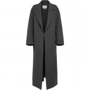 MaxMara Пальто с V-образным вырезом и длинными рукавами, Gray