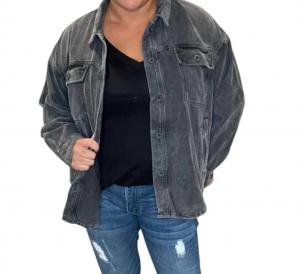 Рубашка-жакет Cordour на пуговицах черного цвета Easel