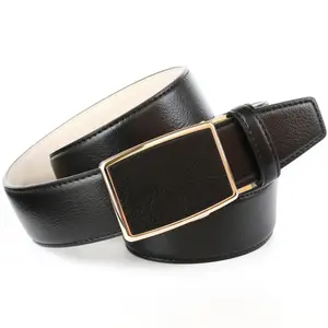 Кожаный ремень Anthoni Crown с автоматической застежкой золотистого цвета, черный