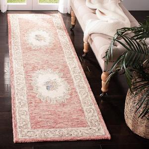 Ковер-дорожка SAFAVIEH  Aubusson Collection Red/Ivory AUB105Q ручной работы традиционный премиум из шерсти, 69 x 244 см