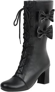 Generic Женские готические ботинки на платформе, винтажные боевые панк-ботинки, ботильоны на массивном каблуке, черные средневековые ботильоны с молнией