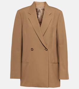 Двубортный пиджак оверсайз Toteme, бежевый