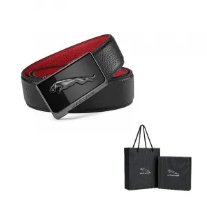 JAGUAR Кожаный ремень мужской из кожи старой коровы черный шириной 3.5 см, Black